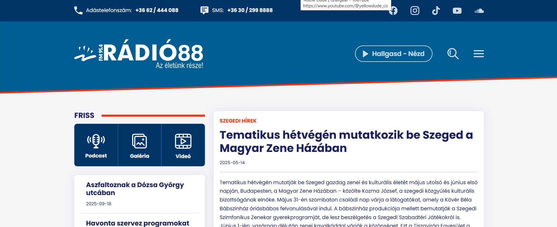 Tematikus hétvégén mutatkozik be Szeged a Magyar Zene Házában