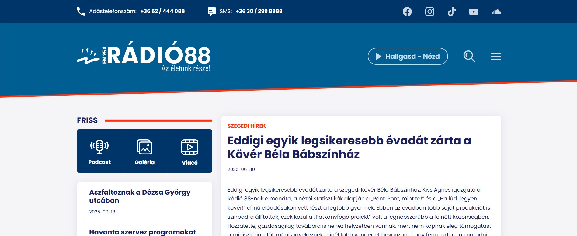 Eddigi egyik legsikeresebb évadát zárta a Kövér Béla Bábszínház